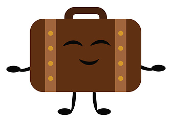Image showing Image of brown case -briefcase, vector or color illustration.