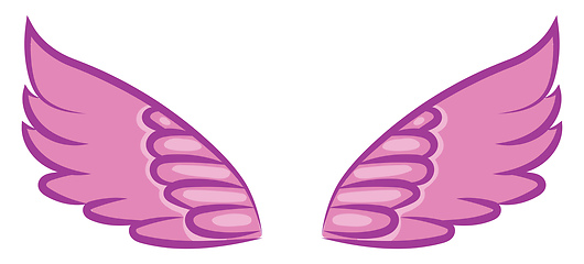 Image showing A color illustration of purple wings, vector or color illustrati