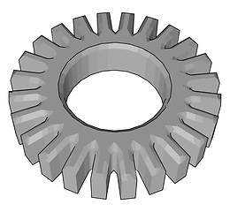 Image showing Spur gear mechanical part vector or color illustration