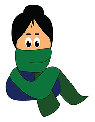 Image showing Green scarf, vector or color illustration.