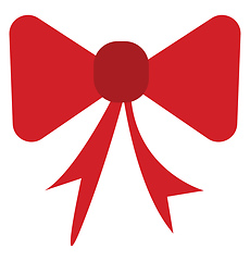 Image showing A red ribbon bow vector or color illustration