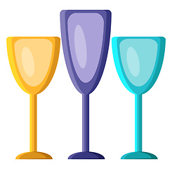 Image showing Three Glasses vector color illustration.