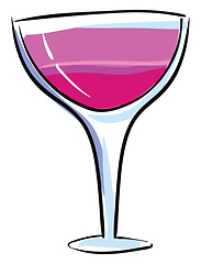 Image showing Pink cocktail, vector or color illustration.