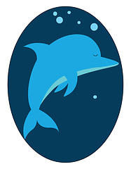 Image showing Image of dolphin, vector or color illustration.