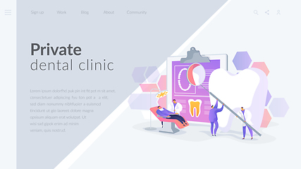 Image showing Private dentistry landing page concept