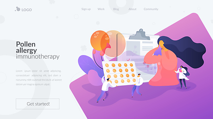 Image showing Seasonal allergy landing page concept