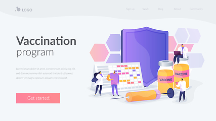 Image showing Vaccination program landing page concept