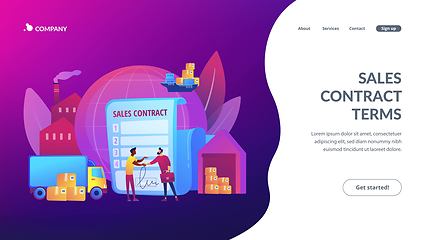 Image showing Sales contract terms concept landing page