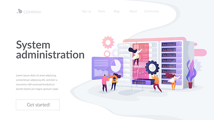 Image showing System administration landing page concept