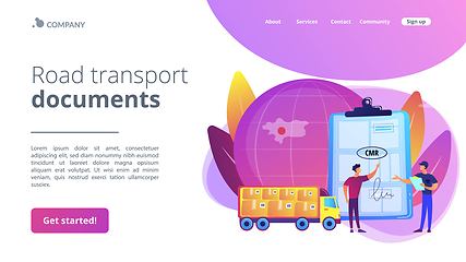 Image showing Road transport documents concept landing page