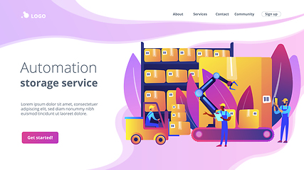 Image showing Warehouse logistics concept landing page.