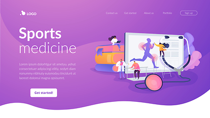 Image showing Sport medicine landing page concept