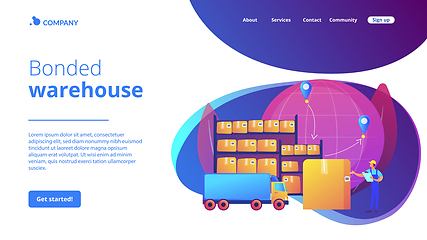 Image showing Transit warehouse concept landing page