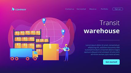 Image showing Transit warehouse concept landing page