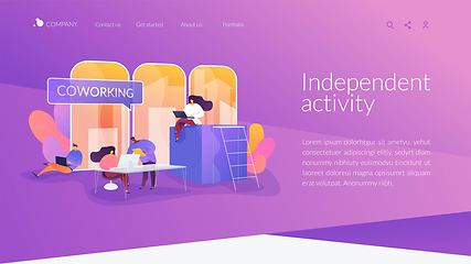 Image showing Coworking landing page concept