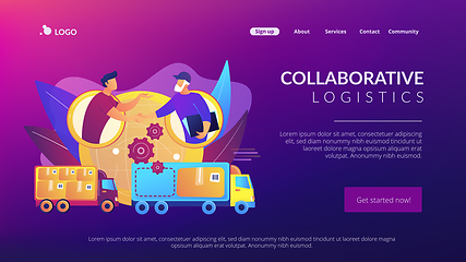 Image showing Collaborative logistics concept landing page