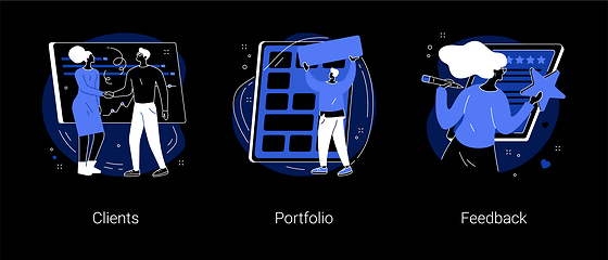 Image showing Business landing page abstract concept vector illustrations.