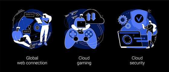 Image showing Global web connection abstract concept vector illustrations.