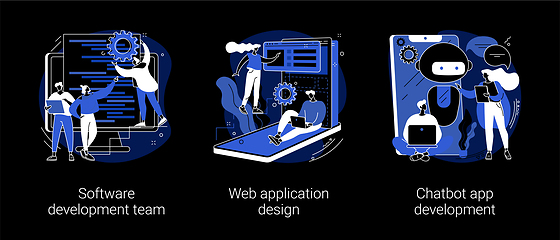 Image showing Professional programming abstract concept vector illustrations.