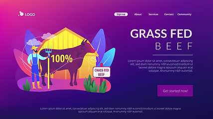 Image showing Grass fed beef concept landing page.