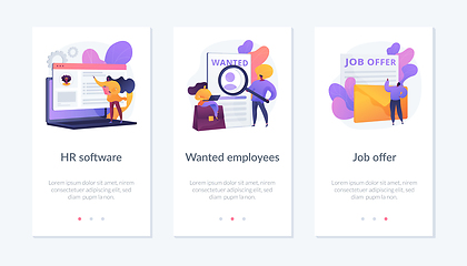Image showing HR recruiter app interface template.