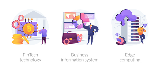 Image showing IT infrastructure and technology integration abstract concept vector illustrations.