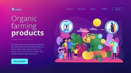 Image showing Free from pesticide and herbicide foods concept landing page.