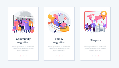 Image showing Refugees, forced displacement app interface template.