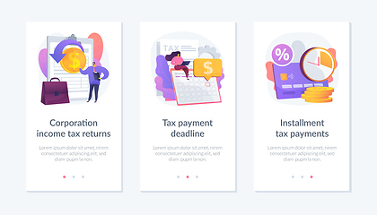 Image showing Tax payment terms app interface template.