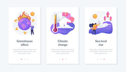 Image showing Climate change consequences app interface template.