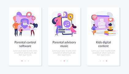 Image showing Parental control for kids wellbeing app interface template.