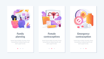 Image showing Family planning and birth control app interface template.