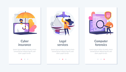 Image showing Cybercrime risk protection app interface template.