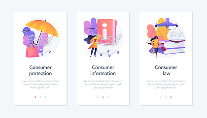 Image showing Consumer protection app interface template.
