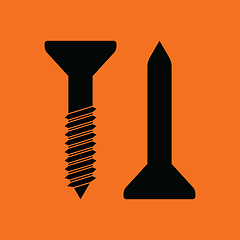 Image showing Icon of screw and nail