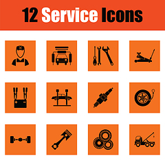 Image showing Set of twelve Service station icons