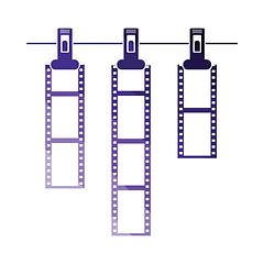 Image showing Icon of photo film drying on rope with clothespin