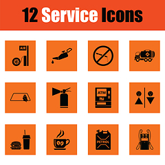 Image showing Set of twelve Petrol station icons