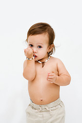 Image showing Topless toddler boy