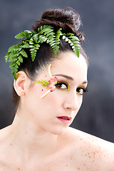 Image showing Flower eye makeup