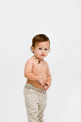 Image showing Topless toddler boy