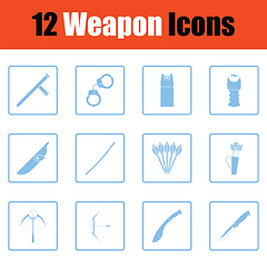 Image showing Set of twelve weapon icons