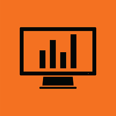 Image showing Monitor with analytics diagram icon