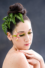 Image showing Flower eye makeup