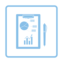 Image showing Writing tablet with analytics chart and pen icon