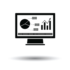 Image showing Monitor with analytics diagram icon