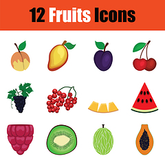 Image showing Fruit icon set