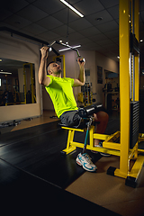 Image showing Disabled man training in the gym of rehabilitation center