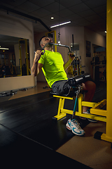 Image showing Disabled man training in the gym of rehabilitation center