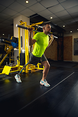 Image showing Disabled man training in the gym of rehabilitation center